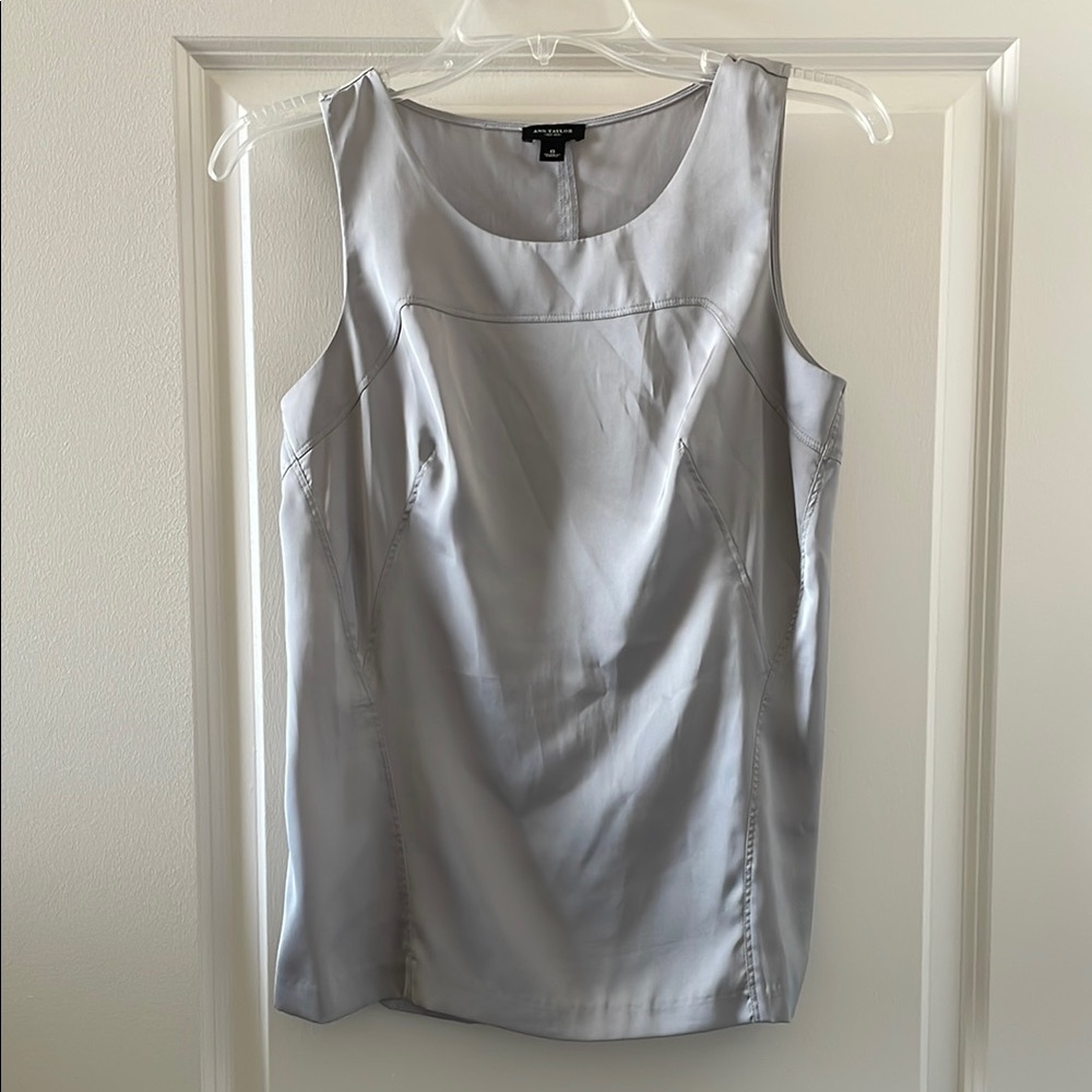 Ann Taylor Silver Sleeveless Top